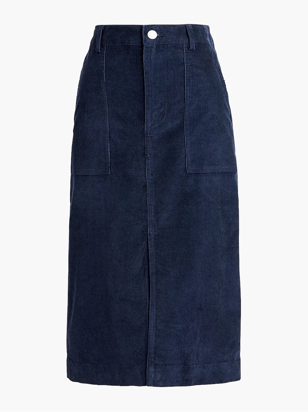 J. Crew Navy Corduroy Midi Skirt | Size 18